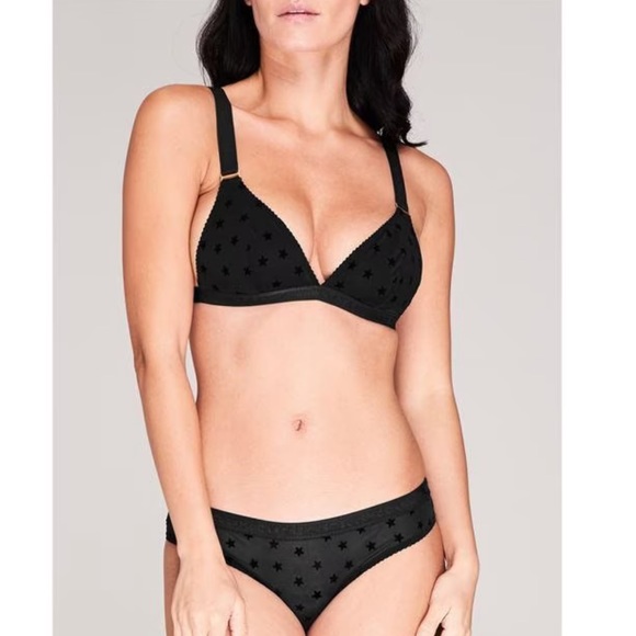 STELLA MCCARTNEY**Betty Twinkling Black Bra + Underwear SET**Sm. $228 - Picture 1 of 8
